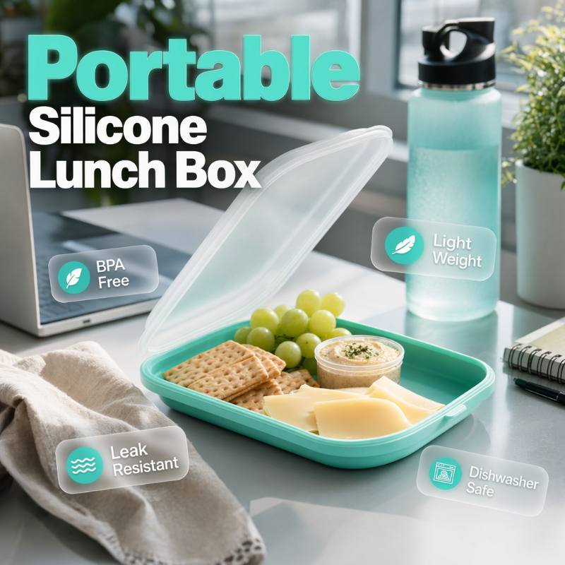Siliconen lunchbox - inklappen, meenemen, gaan