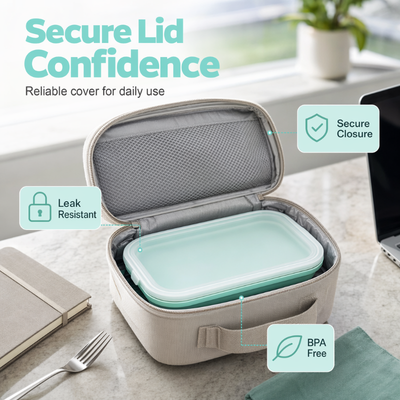 Siliconen lunchbox - inklappen, meenemen, gaan