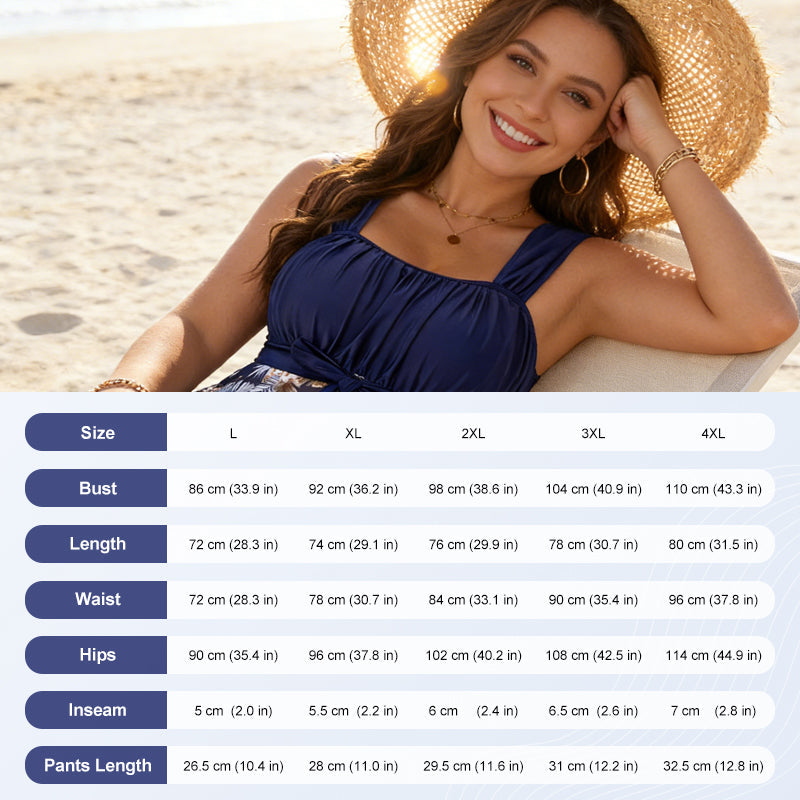 Ensemble maillot de bain 2 pièces grande taille gainant le ventre