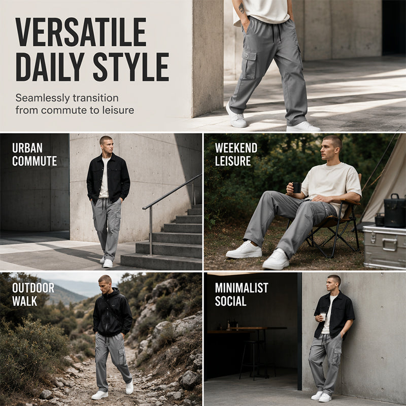 Pantaloni cargo casual da uomo dalla vestibilità ampia