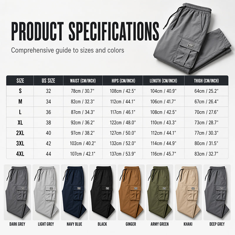 Pantaloni cargo casual da uomo dalla vestibilità ampia