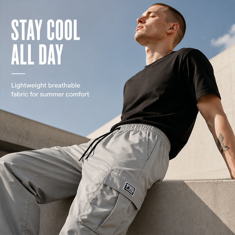 Pantaloni cargo casual da uomo dalla vestibilità ampia
