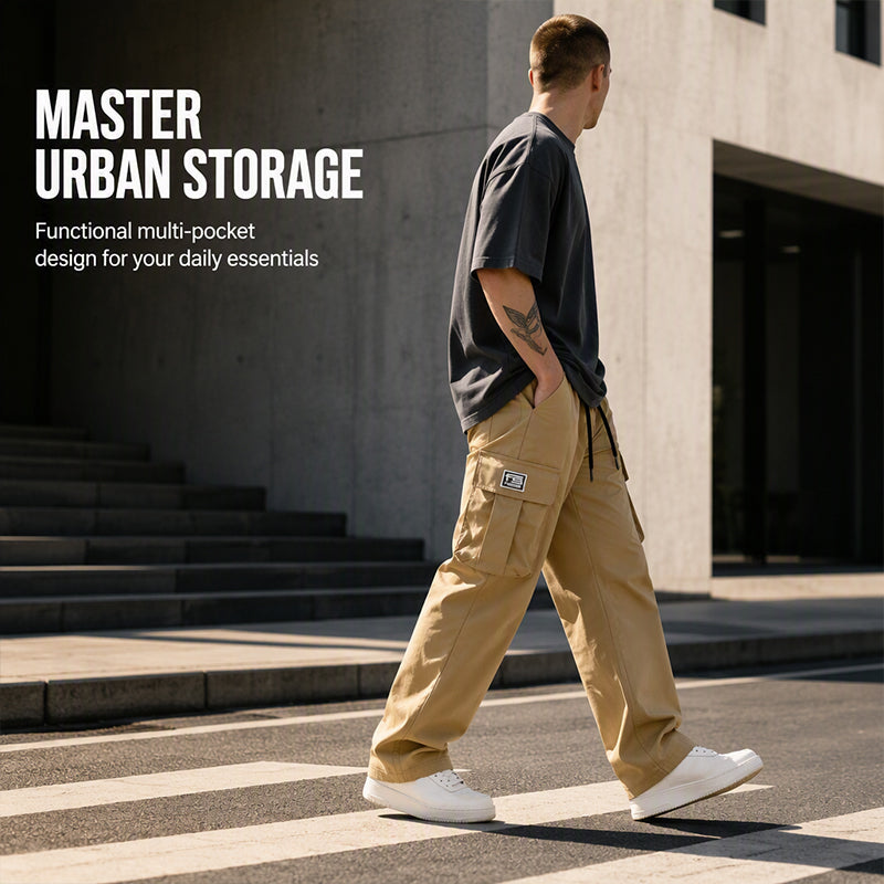 Pantaloni cargo casual da uomo dalla vestibilità ampia