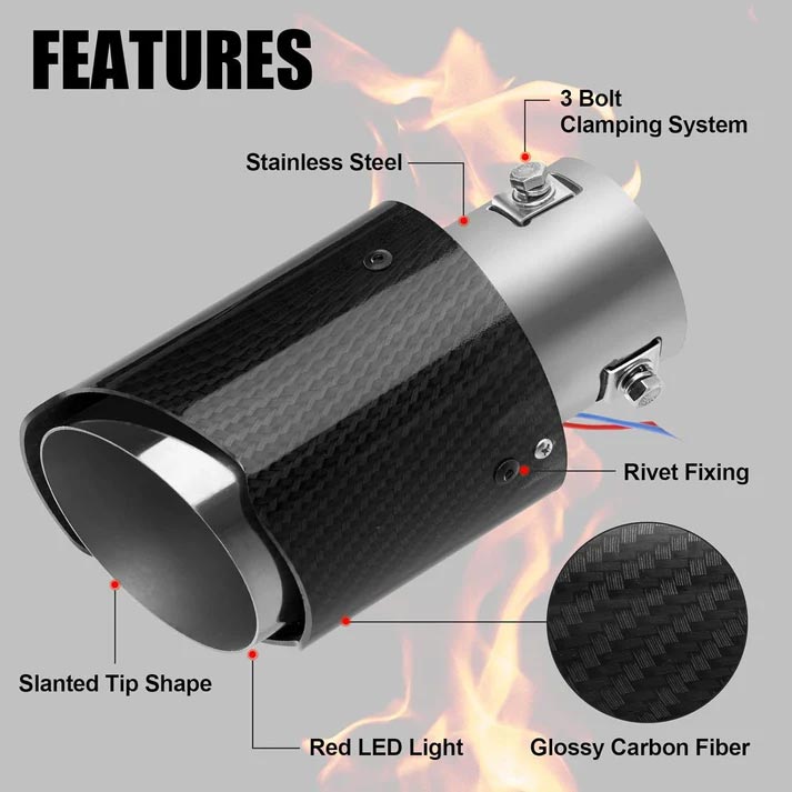 Universeel LED-uitlaatlampje voor de auto ¨C stijlvolle gloed achteraan voor elke rit