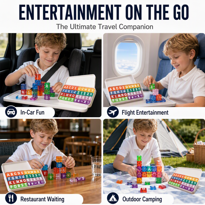 Magnetic Alphabet & Number Blocks ¨C 40-Piece Educational Building Set