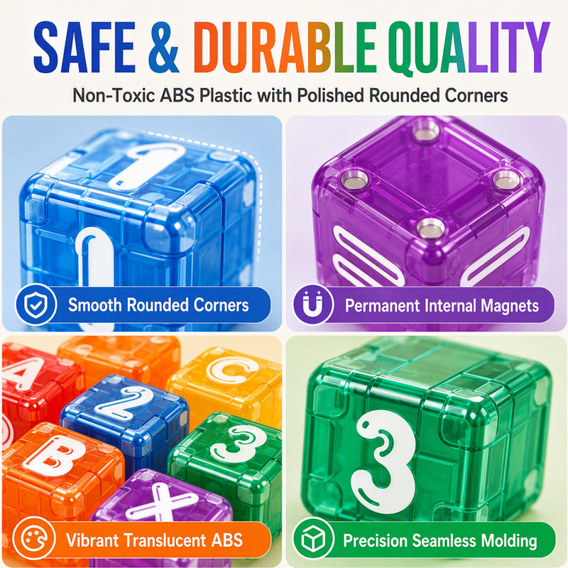Magnetic Alphabet & Number Blocks ¨C 40-Piece Educational Building Set