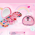 Set di trucchi giocattolo lavabili per bambini con borsetta rosa portatile