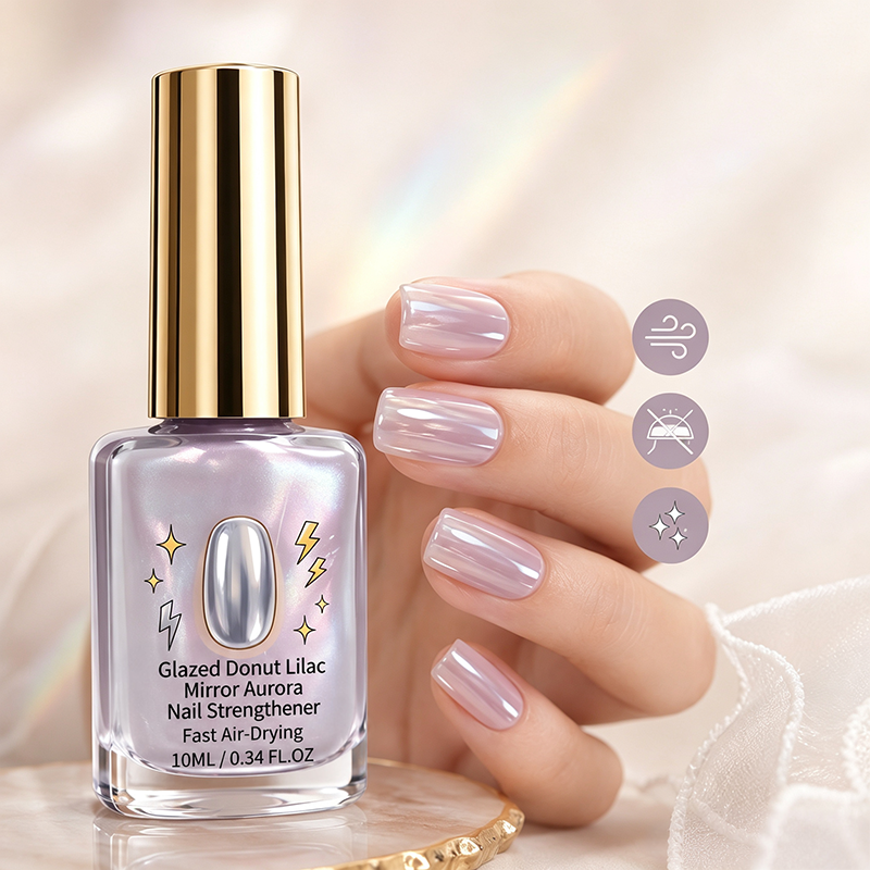 Gratis lila glanzende nagelverharder
