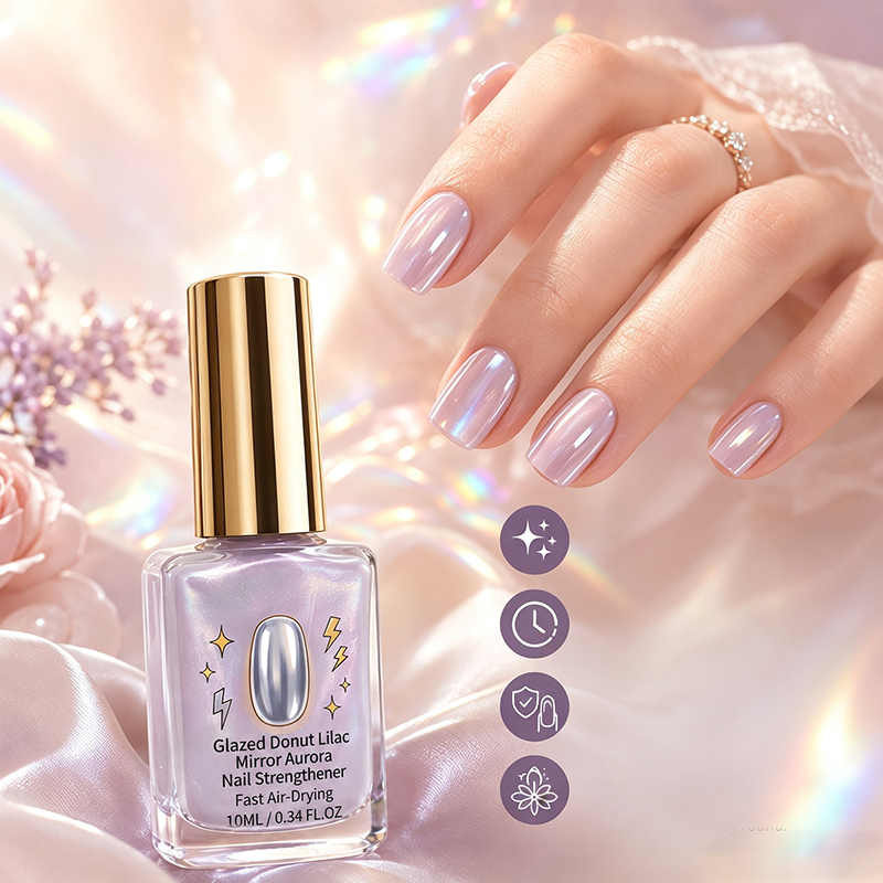 Gratis lila glanzende nagelverharder