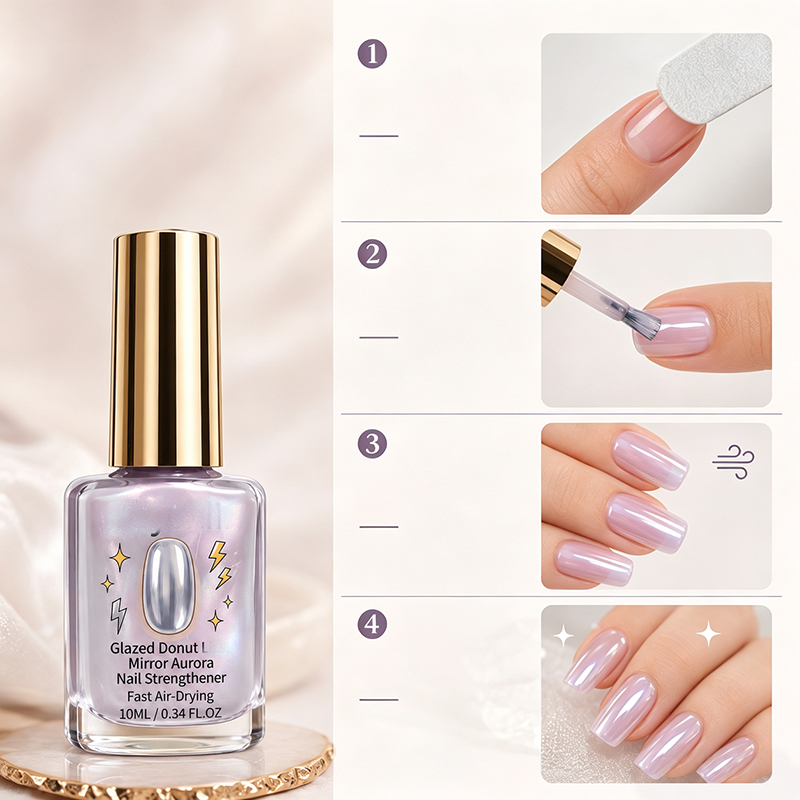 Gratis lila glanzende nagelverharder