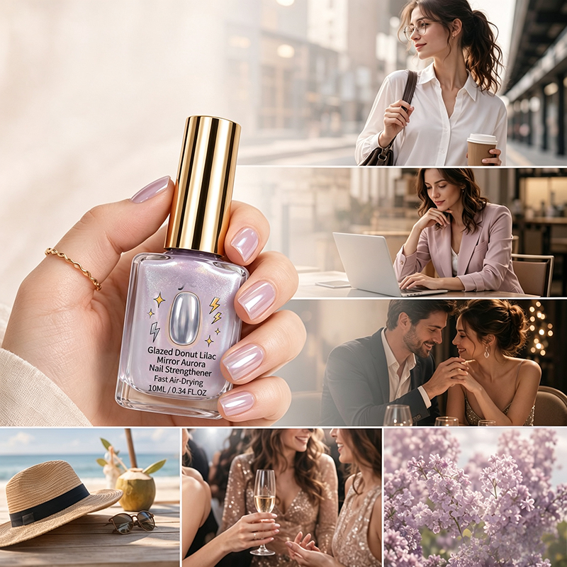 Gratis lila glanzende nagelverharder