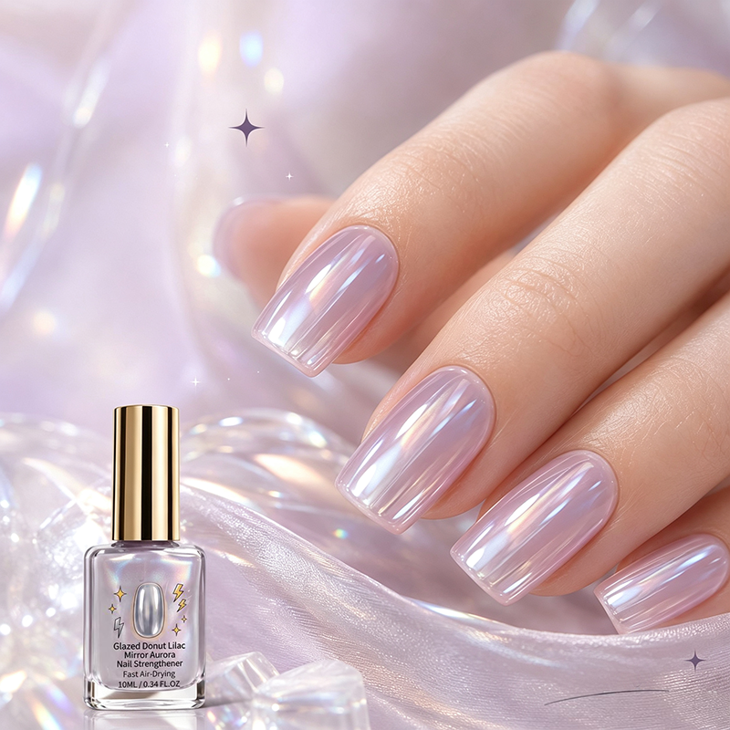 Gratis lila glanzende nagelverharder