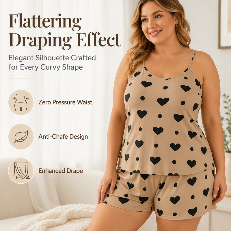 Ensemble de pyjama grande taille pour femme avec débardeur et short