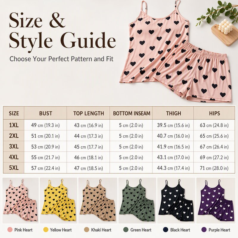 Ensemble de pyjama grande taille pour femme avec débardeur et short
