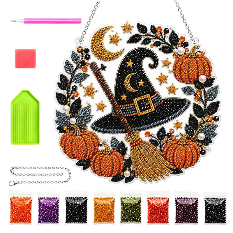 Kit de adornos colgantes de arte con diamantes para Halloween