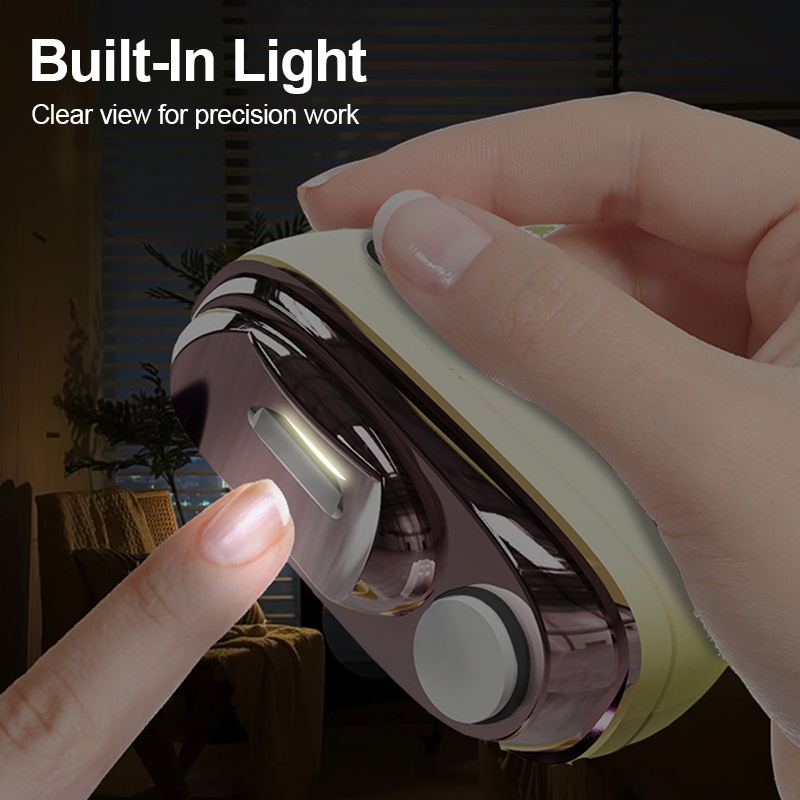 Tagliaunghie elettrico sicuro 2-in-1 ¨C taglia, lima e lucida con luce LED.