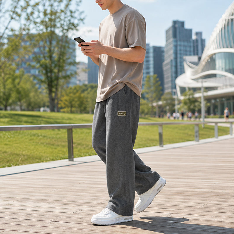 Pantalon décontracté à cordon avec poches pour homme