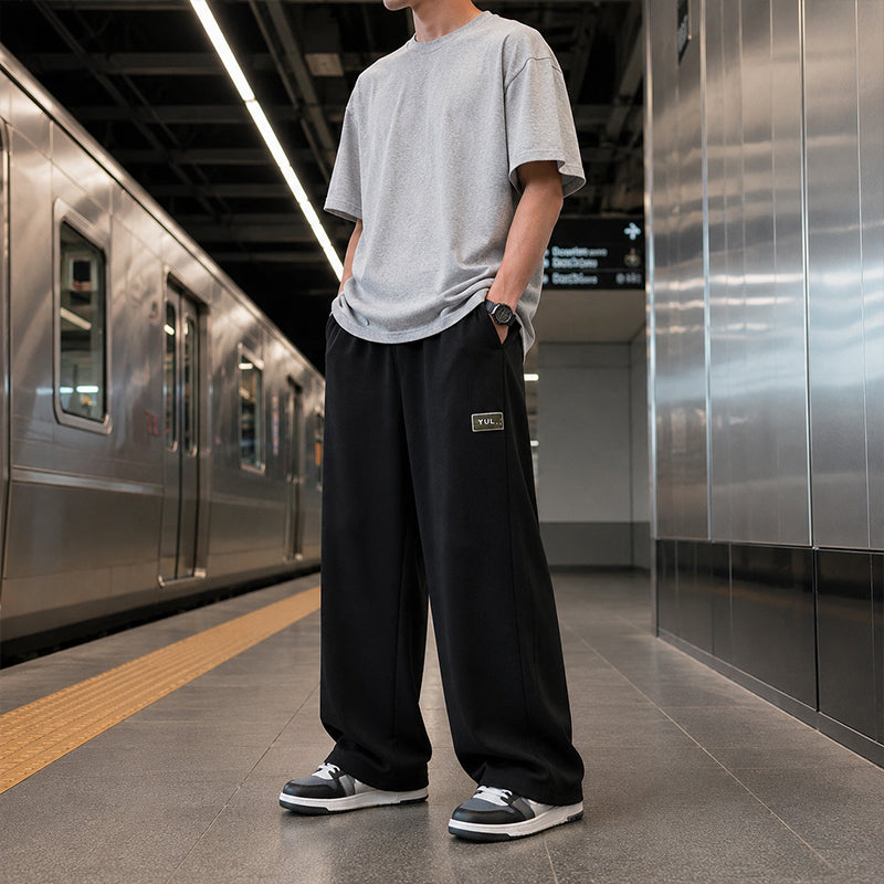 Pantalon décontracté à cordon avec poches pour homme