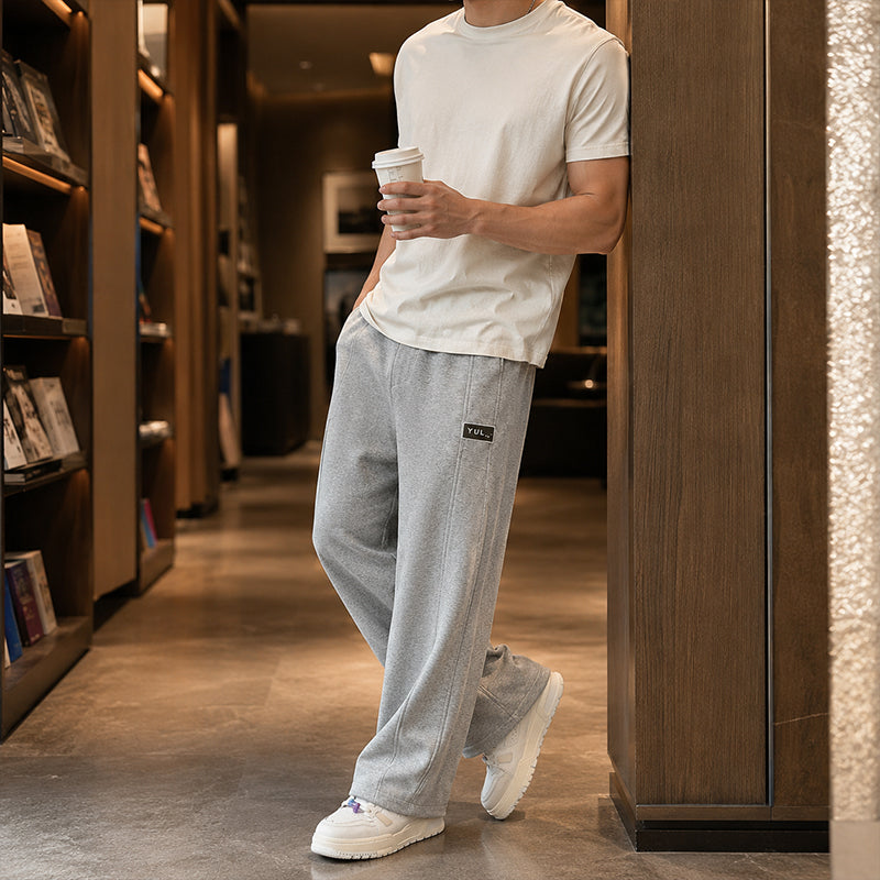 Pantalon décontracté à cordon avec poches pour homme