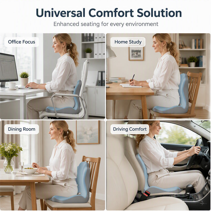 Cuscino integrato in memory foam per seduta e zona lombare | comfort per molte ore alla scrivania