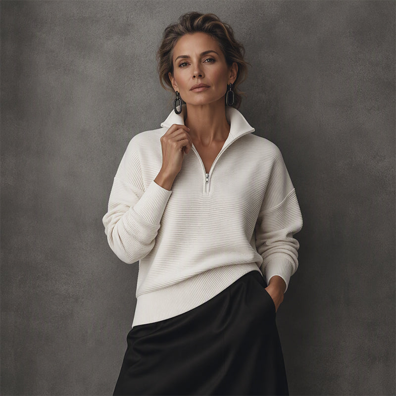 Maglione da donna con chiusura a un quarto