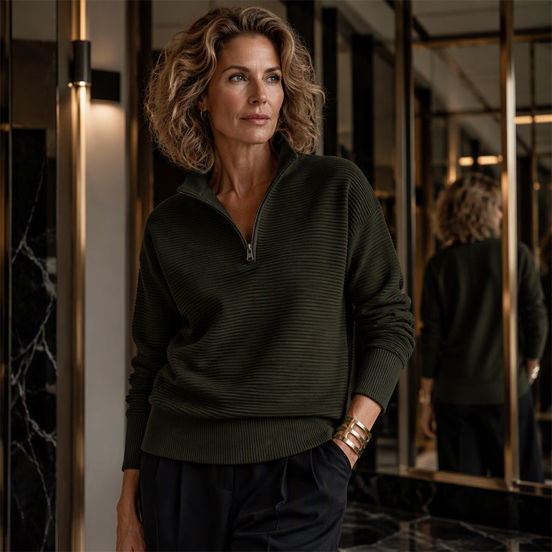 Maglione da donna con chiusura a un quarto
