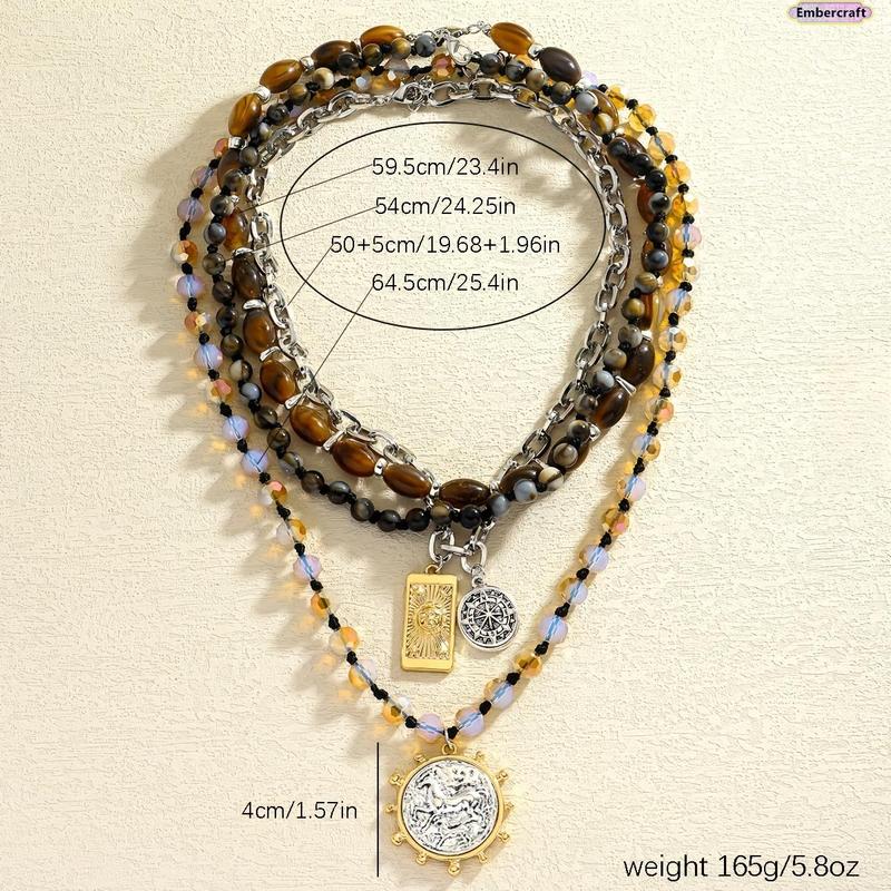 Collier rétro à perles superposées