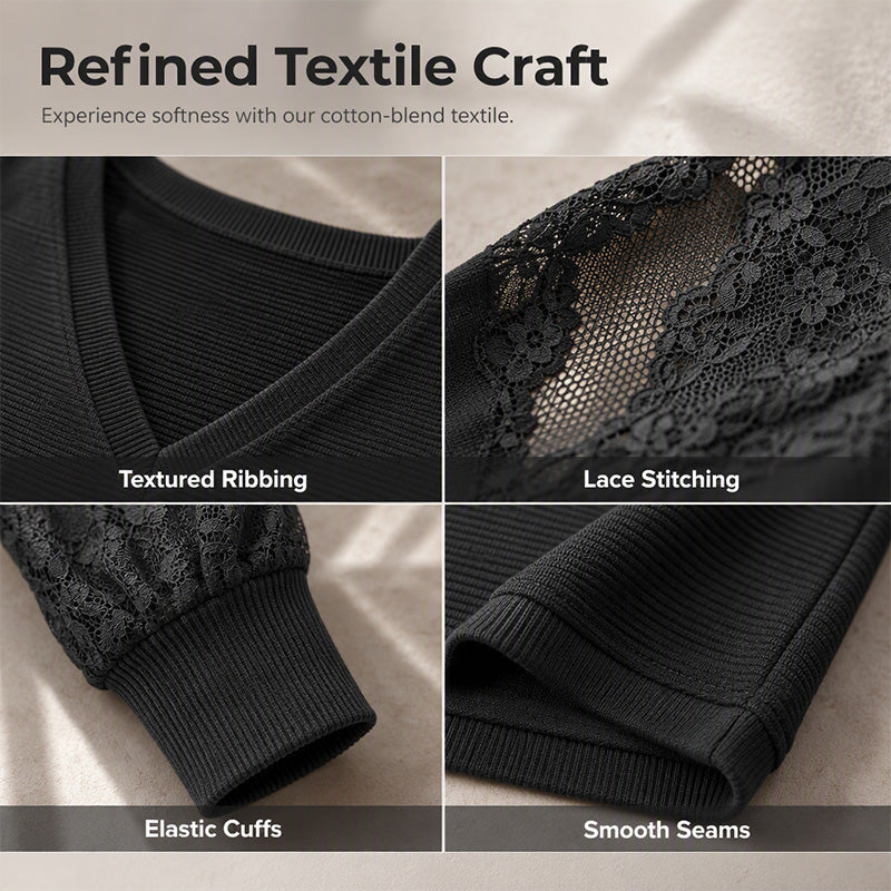 Pull en maille élégant à col en V pour femme