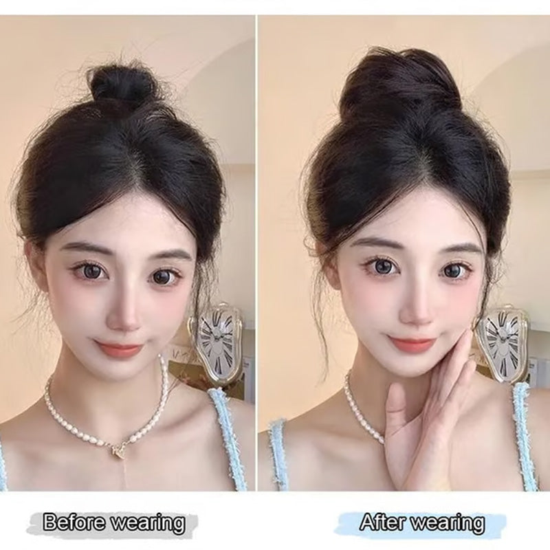 Gratis direct gekleurde haarknotextensie ¨C volumineuze haarscrunchie
