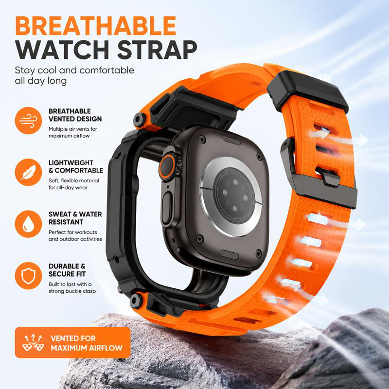 Rugged Protective Case with Strap for 49mm Smartwatch