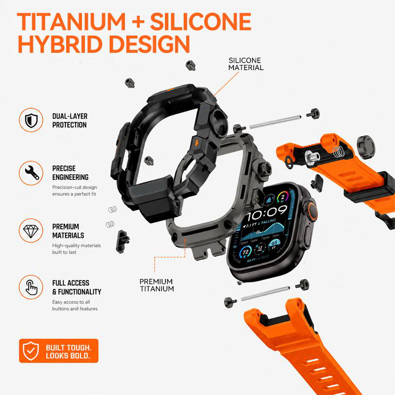 Funda protectora resistente con correa para smartwatch de 49 mm