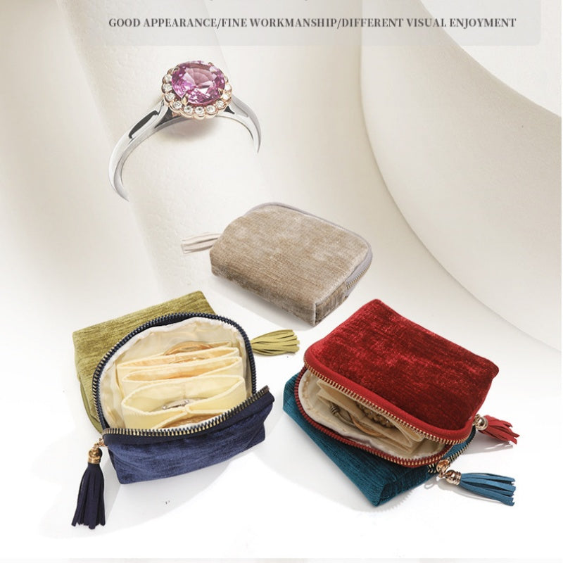 Mini sac à bijoux de voyage avec fermeture éclair ¨C compact, portable et parfait pour bagues, boucles d’oreilles et colliers