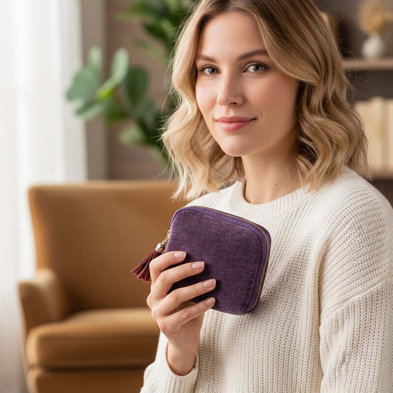 Mini sac à bijoux de voyage avec fermeture éclair ¨C compact, portable et parfait pour bagues, boucles d’oreilles et colliers