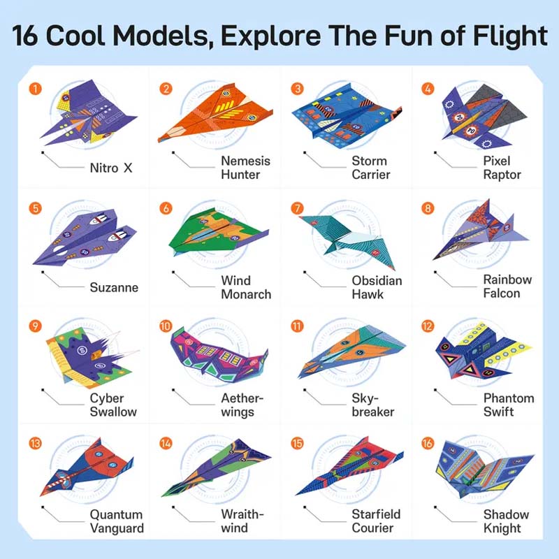 Set creativo gratuito di aeroplanini di carta fai da te per bambini