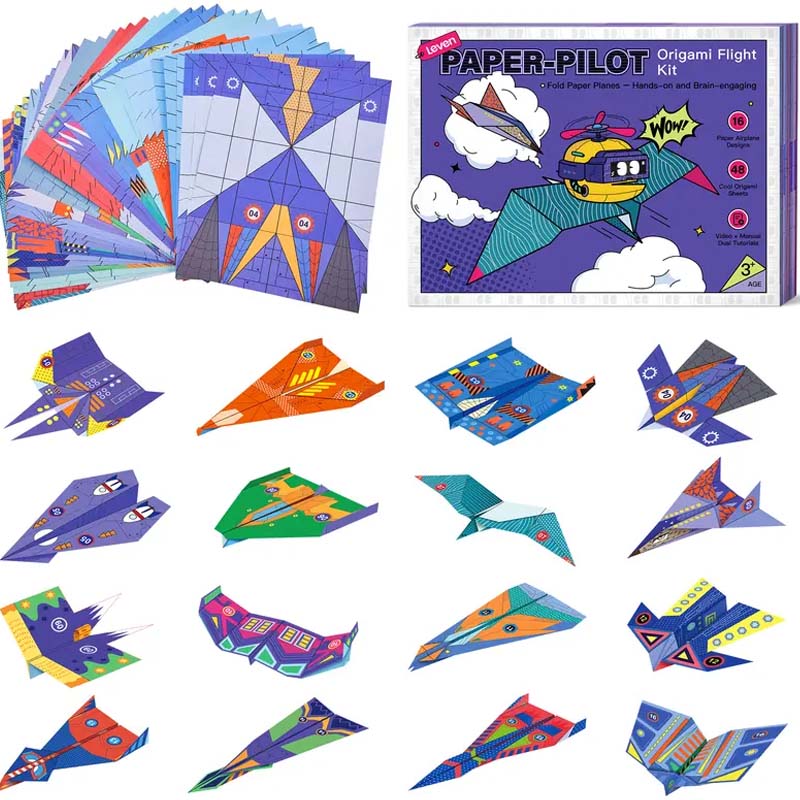 Set creativo gratuito di aeroplanini di carta fai da te per bambini
