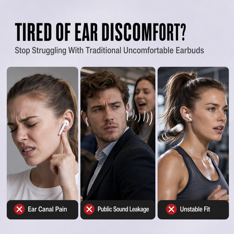 Écouteurs sans fil à clip à oreilles ouvertes