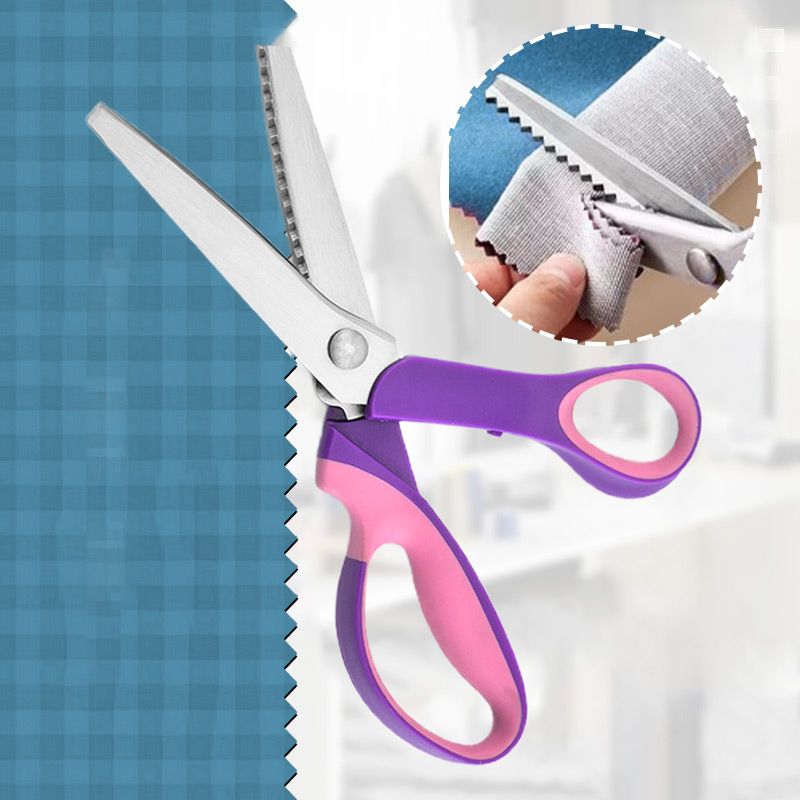 Tijeras dentadas multiusos para cortar tela en zigzag ¨C mango ergonómico y acero resistente al óxido