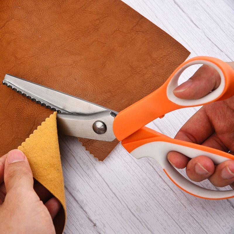Tijeras dentadas multiusos para cortar tela en zigzag ¨C mango ergonómico y acero resistente al óxido
