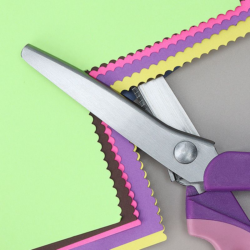 Tijeras dentadas multiusos para cortar tela en zigzag ¨C mango ergonómico y acero resistente al óxido