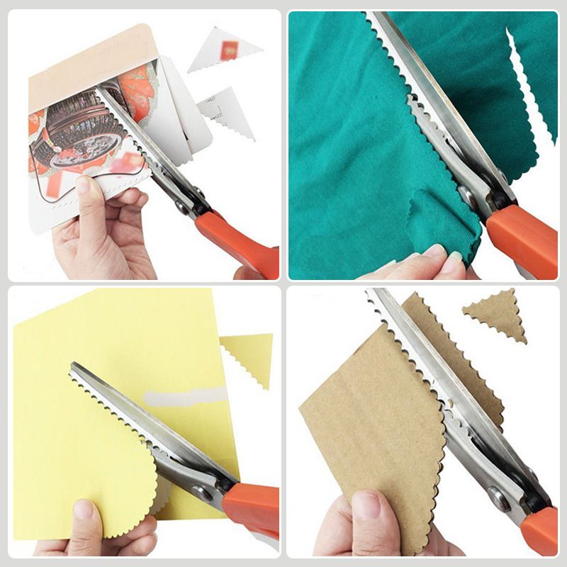Tijeras dentadas multiusos para cortar tela en zigzag ¨C mango ergonómico y acero resistente al óxido