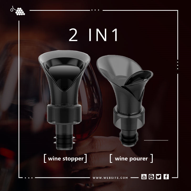 Gratis 2-in-1 wijnstopper ¨C vacuümpomp en afsluiter, behoudt versheid en aroma