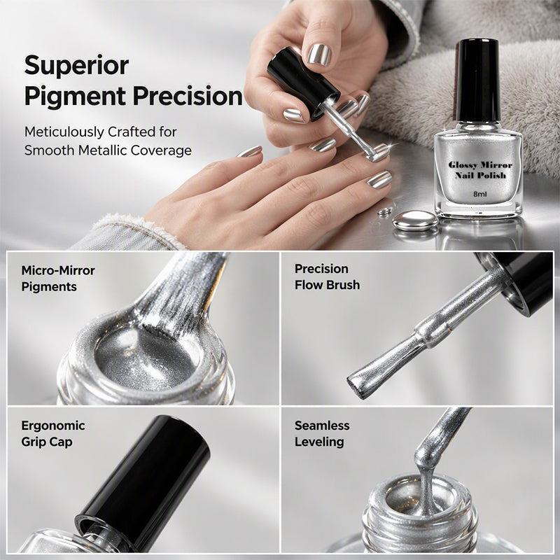 Vernis à ongles métallique effet miroir ultra-brillant gratuit