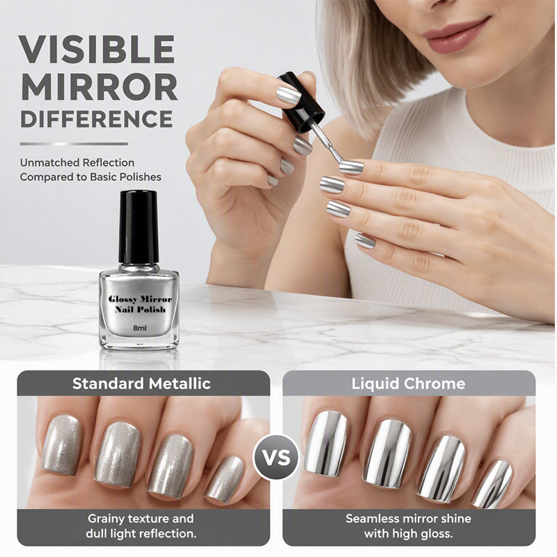 Vernis à ongles métallique effet miroir ultra-brillant gratuit