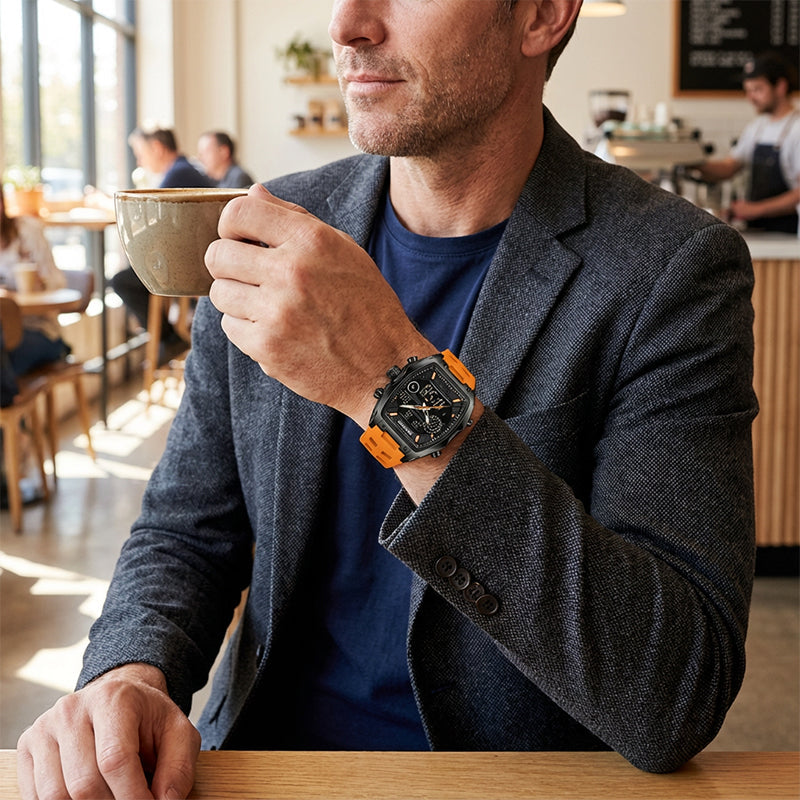 Orologio sportivo da uomo con doppio display e quadrante luminoso