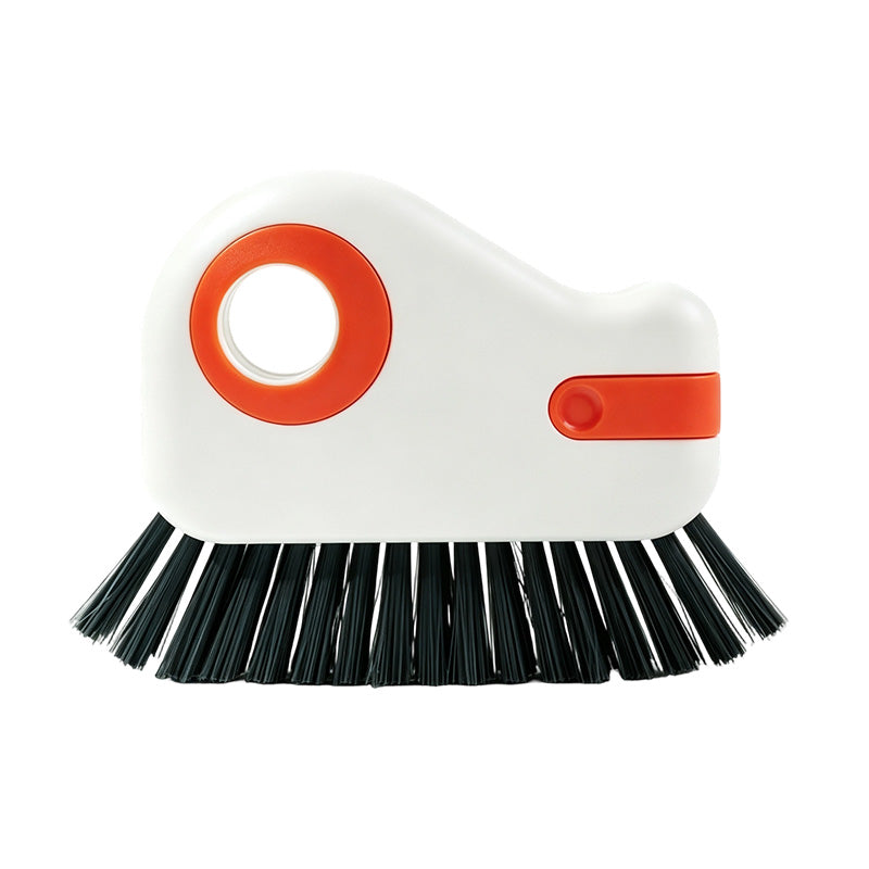 Brosse 2-en-1 pour rainures de fenêtres avec grattoir intégré ¨C outil pour fentes étroites à poils durs
