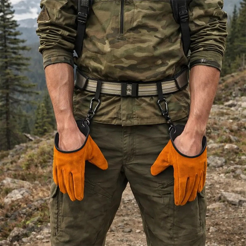 Gants de travail d’extérieur épaissis et résistants à l’usure en cuir de vache