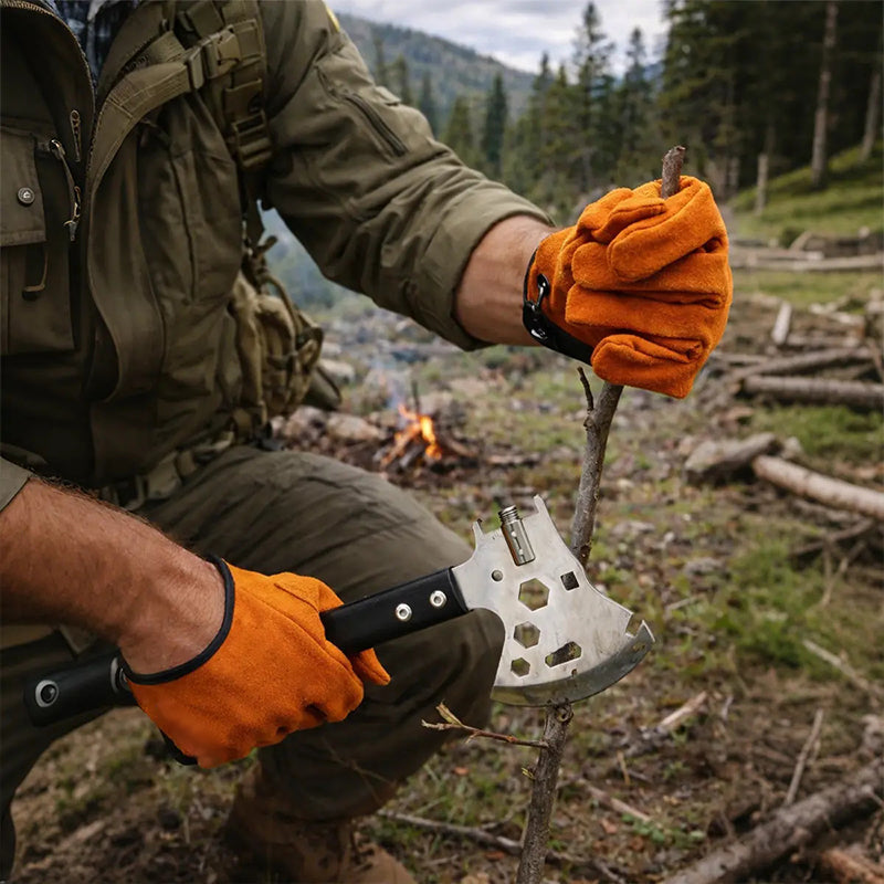 Gants de travail d’extérieur épaissis et résistants à l’usure en cuir de vache