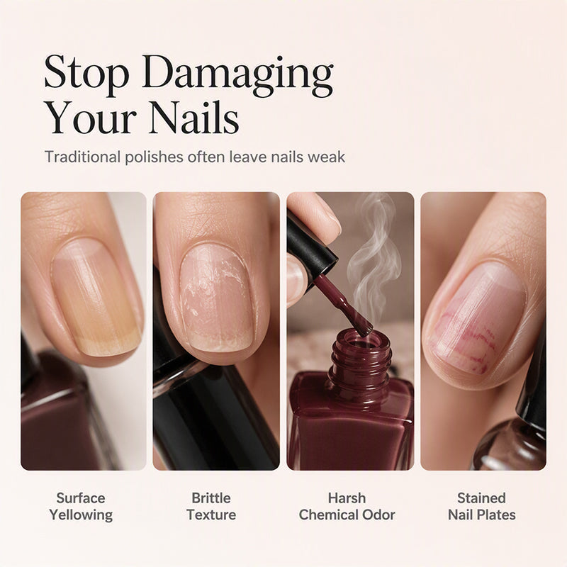 Vernis à ongles soin flouteur mat à base d'eau