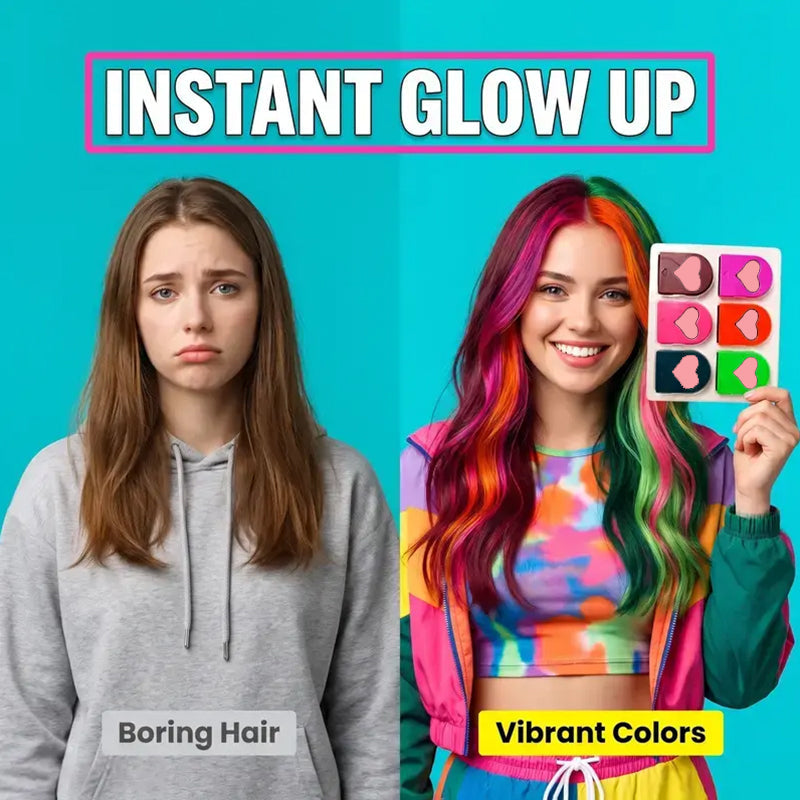 Set di gessetti temporanei per capelli da bambina, atossici e facili da lavare