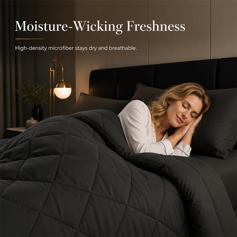 Ensemble de couette matelassée en microfibre | Garnissage uniformément réparti